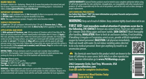 General Finishes Hard Wax Oil, 1 Pint, Clear General Finishes