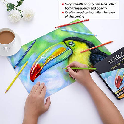 MARKART 48 Count Colored Pencils for Adult Coloring Books, Soft Core, Ideal for Drawing Blending Shading, Color Pencils Set Gift for Adults Kids