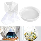 RESINWORLD 14" Round x 2" Deep XL Large Tray Mold + 2Pcs Inner Pyramid Silicone Molds with 1Pcs Plastic Frame ResinWorld