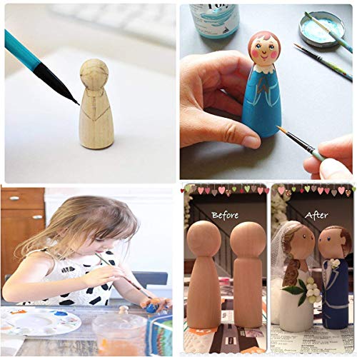 20PCS Decorative Wooden Peg Doll People, Airlxf Unfinished Wooden Peg Dolls Peg People Doll Bodies Wooden Figures Angel Peg Dolls for DIY Painting - WoodArtSupply