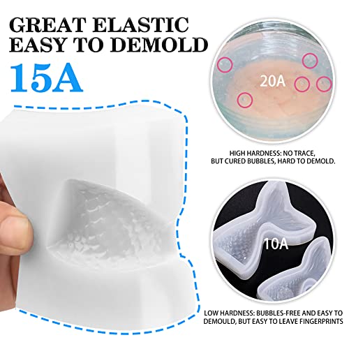 Silicone Molds Making Kit - .5 Gallon Translucent 15A Liquid Silicone Rubber for Mold Making - 1:1 Mixing Ratio Fast Curing Molds Making Silicone for Limino