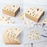 Halloween Blank Spook House Wood Haunted House Wood Ghost Wooden with Twines Art Unfinished Ornaments for Christmas Wedding Birthday Party Halloween Zontween