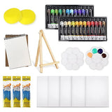 Colorful Acrylic Painting Kit - Paint Supplies Set with 24 Colors, 30 Brushes, 5 Canvases, 1 Pad, 2 Palette, 2 Sponge & 1 Wood Easel - Art Acrylic Colorful