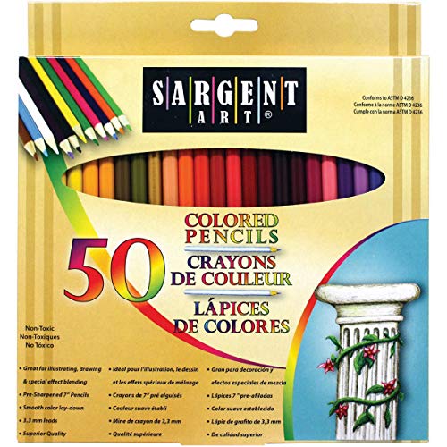 Sargent Art Premium Coloring Pencils, Pack of 50 Assorted Colors, 22-7251 - WoodArtSupply