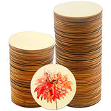 RYKOMO 100PCS Unfinished Wood Circle, 3 Inch Wooden Circles for Crafts Unfinished Blank Wooden Circles Round Disc Blank Natural Wooden Cutout RYKOMO