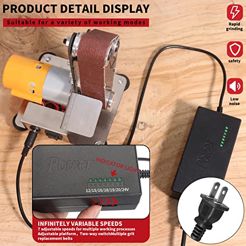 Electric Belt-Sander Adjustable Polishing-Grinding Sharpener - SI FNAG 7 Speed Mini Power Sanding Machine Bench Grinder Sanders 13x1.2inch For Knife - WoodArtSupply