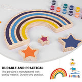 Kisangel 1 Set Doodle Playset Home Accessories Unfinished Wood Shape Unfinished Star Toys Unfinished Wooden Home Decorations Star Shape Toys Wooden Kisangel