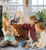 Puzzled 3D Puzzle Stegosaurus Dinosaur Wood Craft Construction Model Kit Fun & Educational DIY Wooden Dino Toy Assemble Model Unfinished Craft Hobby Puzzled