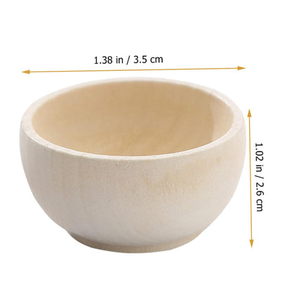 Abaodam 12 pcs small wooden bowl wooden crafts wooden cutlery dinnerware small wood bowls unfinished wood bowls wood bowl Delicate Wood Simulated