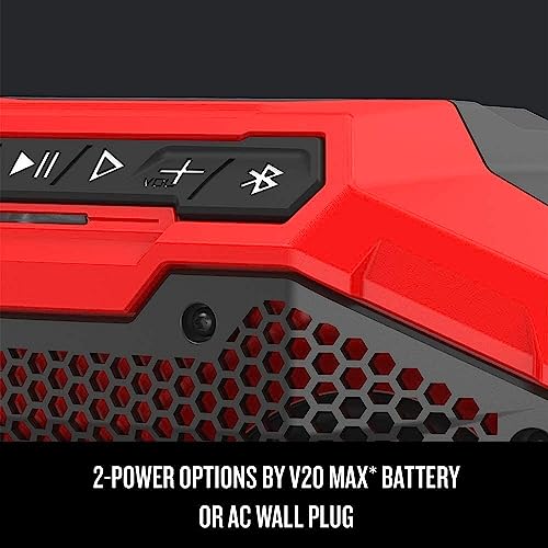 CRAFTSMAN V20 Wireless Portable Bluetooth Speaker, Tool Only (CMCR001B), Red Craftsman