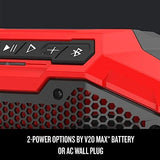 CRAFTSMAN V20 Wireless Portable Bluetooth Speaker, Tool Only (CMCR001B), Red Craftsman
