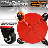 M-AUTO Rolling Workshop Mechanic Stool Creeper Seats with Tool Storage Drawers and Can Holders, 300LbS Garage Rolling Toolbox Stool with Wheels, Work M-AUTO