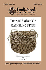 Traditional Craft Kits Twined Basket Kit - Gathering Style - Basket Weaving Kit Set, Basket Making Kit with Basket Weaving Supplies Complete with Traditional Craft Kits