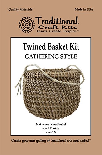 Traditional Craft Kits Twined Basket Kit - Gathering Style - Basket Weaving Kit Set, Basket Making Kit with Basket Weaving Supplies Complete with