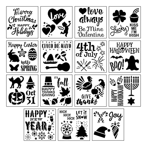 Holidays Stencils by Craft Smart®, 12”; x 12”; - WoodArtSupply