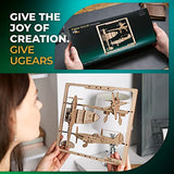 UGEARS 2.5D Framed Fighter Aircraft - Classic Aircraft Wood Model Kit with Movable Aileron, Propeller, Wheel & Canopy - Airplane Wooden Puzzle Model UGEARS