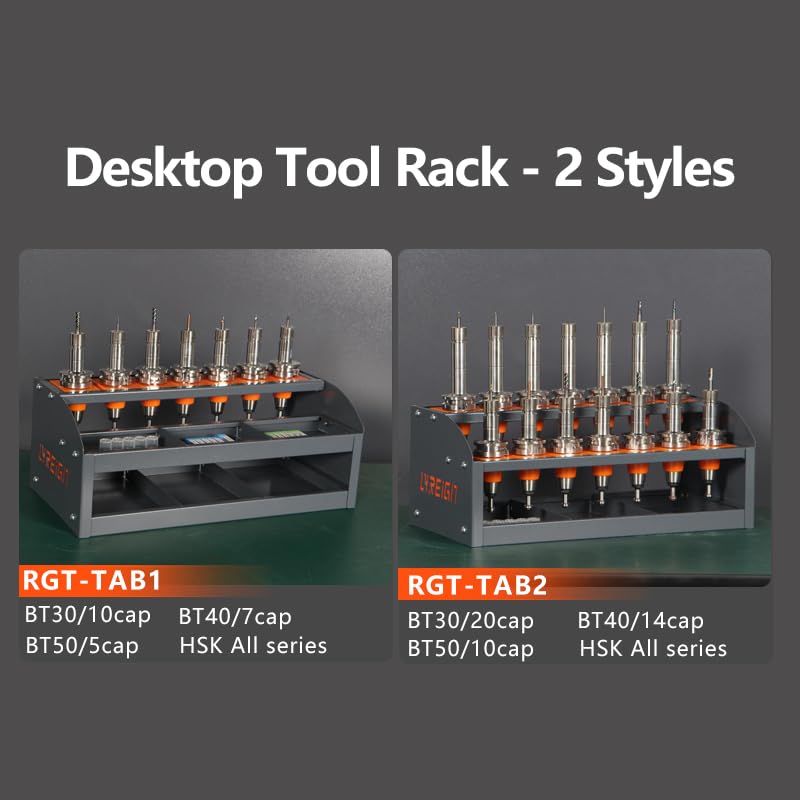 LYREIGN CNC Tool Rack CNC 40 Taper Tool Rack Small Arbitrary Position Tool Rack CNC Tool Storage Rack Placed on The Desktop CAT40-14CAP LYREIGN