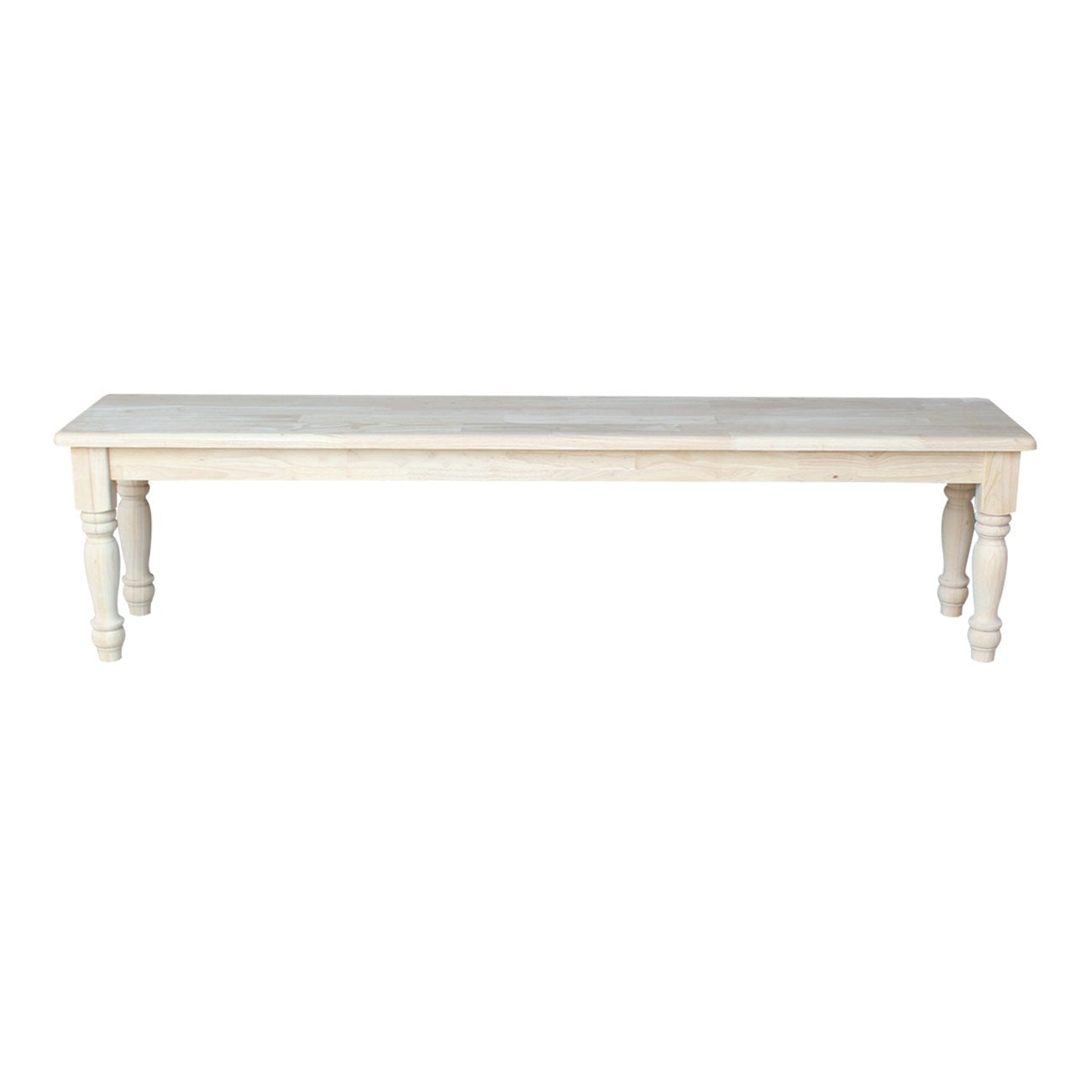 IC International Concepts Shaker Style Bench, Furniture, Unfinished - WoodArtSupply