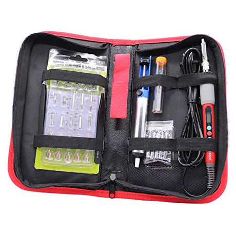 BESTZO Wood Burning Kit -LCD Wood Burning Tool Kit With Soldering Iron, Pyrography Tool Kit Wood Burning Pen With Embossing,Carving,Soldering Tip, Bestzo