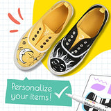 Funcils 5 Acrylic White Paint Pens - Fine & Jumbo Size Ink Pens (1mm, 3mm, 6mm, 10mm, 15mm) - Permanent White Marker Ink for Rock Painting, Fabric, Funcils