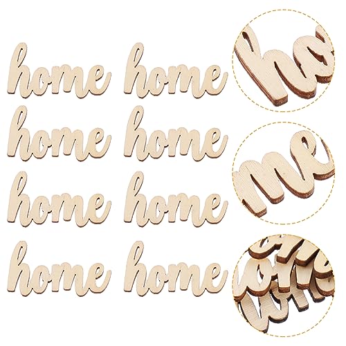 Amosfun 15pcs Unfinished Wooden Letters Sign Home Wood Cutout Sign Tabletop Decor Sign for Painting DIY Crafts Decorations Amosfun