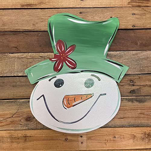 Snowman Head with Hat DIY Wooden Craft Shape, Unfinished Cutout, Paintable MDF Cutout
