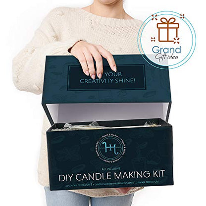 Hearth & Harbor Soy Candle Making Kit for Adults & Kids, Candle Making Supplies, DIY Candle Making Kit for Beginners, Natural Soy Wax Candle Making - WoodArtSupply