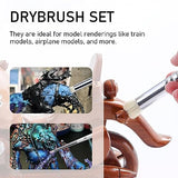 Falling in Art 5 Pcs Professional Drybrush Set, Detail Dry Brush, Miniature Paint Brushes for Model Rendering, Suitable for Beginners and Artists Falling in Art
