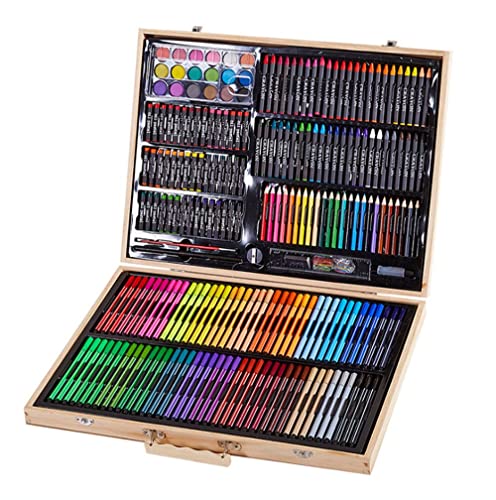 XARONF Art Supplies, 251-Pack Deluxe Wooden Art Set Crafts Drawing Painting Coloring Supplies Kit, Creative Gift Box for Adults Artist Beginners Kids - WoodArtSupply