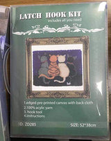 MeetBSelf Latch Hook Rug Kits Crocheting Carpet Rug Cats Acrylic Yarn Pre-Printed Canvas Cushion Mat Crochet Tapestry Sofa Decor MeetBSelf