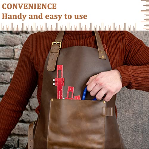 Woodworking Ruler Precision Pocket Rule - 12, 8, 6 Inch Metal Slide Stop Marking Ruler Metric Inch Measuring Wood Working Scribing Measure Tools - vicrays