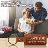 50 Pcs Leather Keychain Blanks Wooden Keychain Blanks Wood Keychain Blank Unfinished Wood Tags with Leather Strap Keyring (White Maple, Walnut, Sasylvia