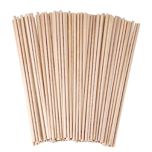 Senkary Wooden Dowel Rods 1/8 x 6 Inch Unfinished Natural Wood Craft Dowel Rods, 100 Pieces Senkary