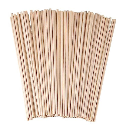 Senkary Wooden Dowel Rods 1/8 x 6 Inch Unfinished Natural Wood Craft Dowel Rods, 100 Pieces - WoodArtSupply