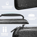 homicozy Glitter Carrying Case Compatible with Nintendo Switch OLED & Switch Console,Black Protective Hard Travel Case Shell Pouch for Nintendo homicozy