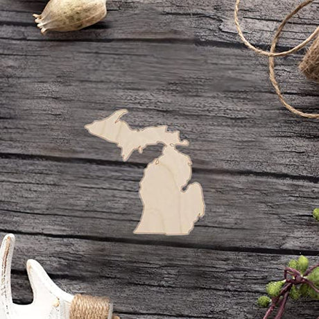 State Map of Michigan Wood Craft,Unfinished Wooden Cutout Art,DIY Wood Sign, Inspirational Farmhouse Wall Plaque,Rustic Home Decor for Home Front Arupkeer