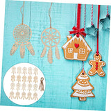 KALLORY 40pcs Wooden Dreamcatcher Xmas Embellishments Ornaments Unfinished Christmas DIY Dreamcatcher Hanging Ornaments Wood Crafts for Kids DIY KALLORY