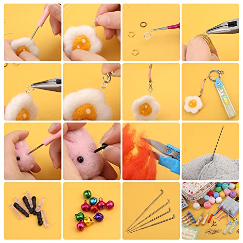 Veroave Needle Felting Starter Kit with Storage Bag, 385 Pcs Complete Needle Felting Tools and Supplies, Wool Felting Kit with Wool Felt Tools and Veroave