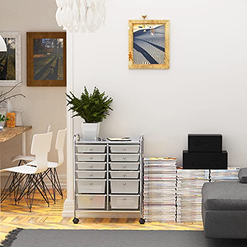 SimpleHouseware Utility Cart with 12 Drawers Rolling Storage Art Craft Organizer on Wheels Simple Houseware
