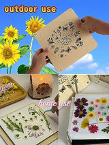 NeonNectar Portable Flower Pressing Kit,7.5x7.5 Inches Wood Flower Leaf Plant Press Kit：Create Dried Pressed Flowers Leaves Fruits for Resin Art and NeonNectar