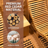 TaTalife Infrared 2 Person Wooden Sauna Room, Luxurious Red Cedar Sauna with Recliner, 3400W Dry Heat Sauna for Home, 9 Heating Panels, Bluetooth TaTalife