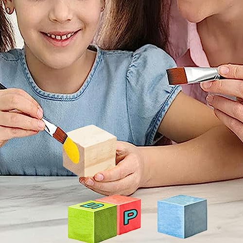 ZQYYQZ 50 Pieces 1 Inch Wooden Cubes, Unfinished Blank Wood Square Blocks, Wood Craft Cubes for Painting Decorating Crafting DIY Project - WoodArtSupply