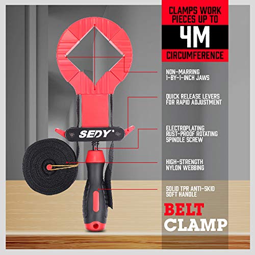 SEDY Band Clamp, Frame Clamp Quick Release Strap Clamp For Woodworking, Belt Clamp Strap Clamp SEDY