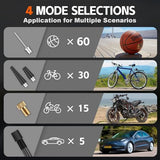 Teffim Portable Tire Inflator - Car Air Compressor with Digital Pressure Gauge - 150 PSI - Motorcycle, Electric Bike, and Bicycle Pump with LED Light Teffim