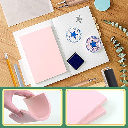 Keadic 41 Pieces Rubber Stamp Making Kit, Includes 2 Rubber Stamps Carving Blocks, 3 Carving Tools & Whetstone, Tracing Papers, Brayer Roller, Block Keadic