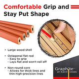 GRAPHITE Hard Lead Carpenter Pencils Bulk - (72) Pieces Lumber Wooden Pencil #2 (HB) - Neon Orange - WoodArtSupply