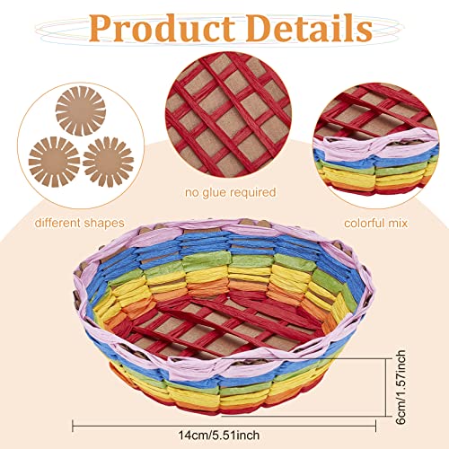 FREEBLOSS 12 Set Basket Weaving Kit Introductory Sewing for Beginners, Creative Woven Bowl Suitable for Kids Arts and Crafts Projects with Video