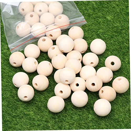 Gogogmee 50pcs Log Dispersion Beads Round Wood Spacer Beads Unfinished Spacer Beads Jewelry Making Rustic Garland Wood Loose Spacer Round Spacer Gogogmee
