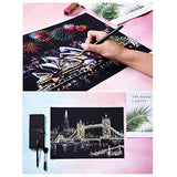 YOTINO 14 Pcs Scratch Art Tools Set, Scratch Sketch Art Painting with Bamboo Sticks Scraper Scratch Pen, Black Brush, Engraving Art Set for Adult YOTINO