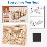 RoWood Model Car Kit to Build,3D Wooden Puzzle, Scale Mechanical Vehicle Model Building Kits, Best Toys Gift for Adults & Teens - Heavy Truck RoWood